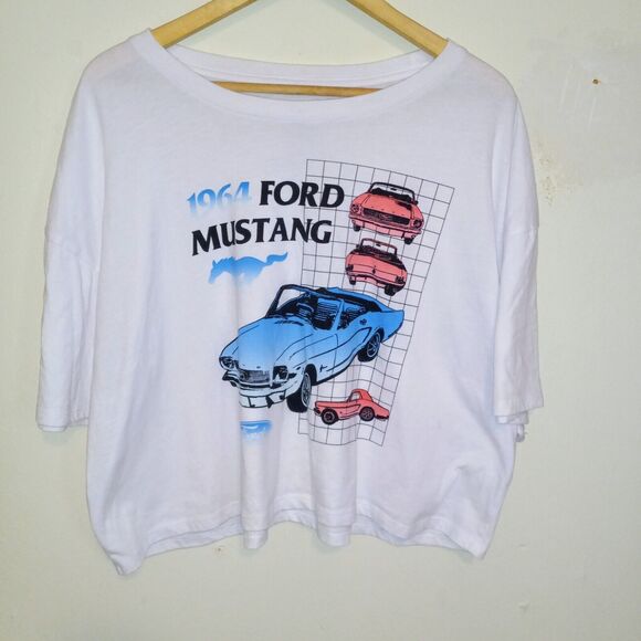 Forever 21 Ford Mustang Size 3X Graphic Print Crop Top-Mad Engine-Muscle Car - Picture 2 of 7